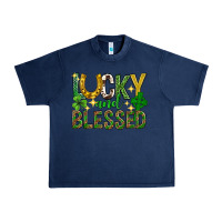 Navy Lucky and blessed st. patricks day Urban Heavy Tee - Neo Western