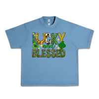 Pebble Blue Lucky and blessed st. patricks day Urban Heavy Tee - Neo Western