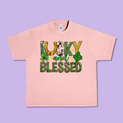 Lucky And Blessed St. Patricks Day Urban Heavy Tee Designed By Neo Western