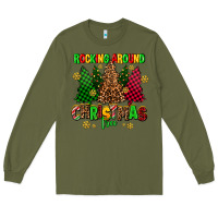 Army Green rocking around the christmas tree Long Sleeve Tee - AdoDesignShop