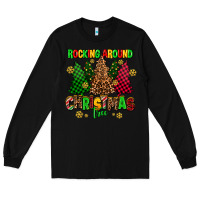 Black rocking around the christmas tree Long Sleeve Tee - AdoDesignShop