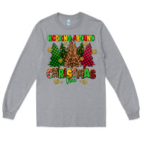 Heather Grey rocking around the christmas tree Long Sleeve Tee - AdoDesignShop