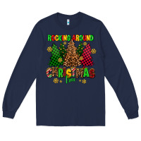Navy rocking around the christmas tree Long Sleeve Tee - AdoDesignShop