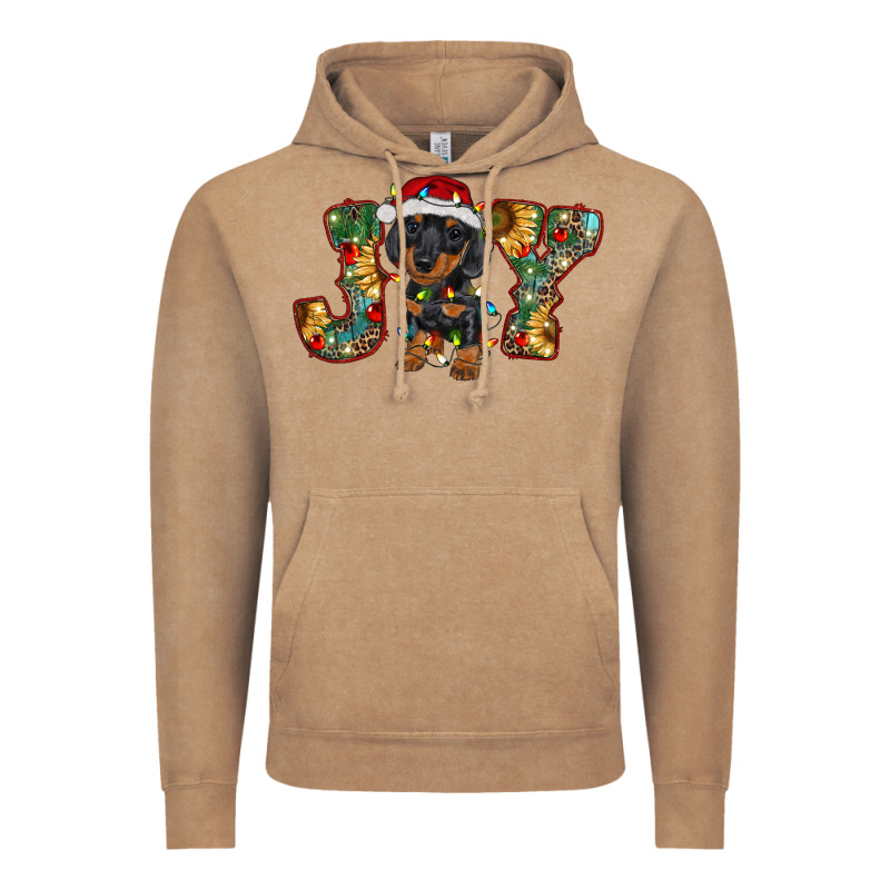 Dachshund Puppy Christmas Joy Vintage Hoodie by RanaPortraitStore | Teevron