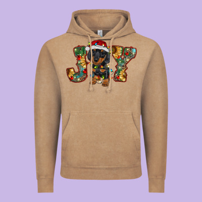 Dachshund Puppy Christmas Joy Vintage Hoodie Designed By Ranaportraitstore