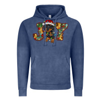 Vintage Denim dachshund puppy christmas joy Vintage Hoodie - RanaPortraitStore