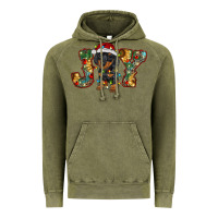 Vintage Olive dachshund puppy christmas joy Vintage Hoodie - RanaPortraitStore