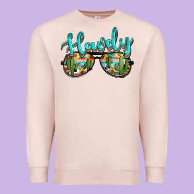 Western Howdy Police Sunglasses Premium Sweatshirt Designed By Nancycooperartshop