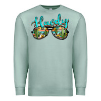 Seafoam western howdy police sunglasses Premium Sweatshirt - NancyCooperArtShop