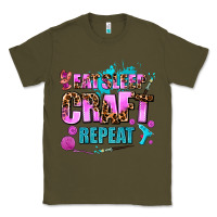Army Green eat sleep craft repeat Classic Tee - AdoDesignShop