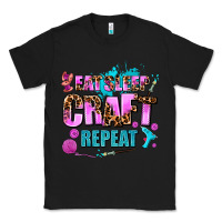 Black eat sleep craft repeat Classic Tee - AdoDesignShop