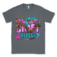 Charcoal Heather eat sleep craft repeat Classic Tee - AdoDesignShop
