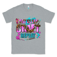 Heather Grey eat sleep craft repeat Classic Tee - AdoDesignShop