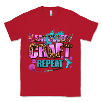 Red eat sleep craft repeat Classic Tee - AdoDesignShop