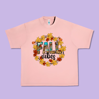 Fall Vibes Urban Heavy Tee Designed By Cowhidedigitalart