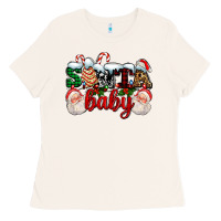 Bone santa baby with santa and christmas tree cake Ladies Tee - AdoDesignShop