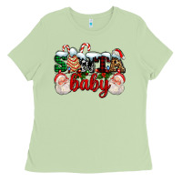 Matcha santa baby with santa and christmas tree cake Ladies Tee - AdoDesignShop