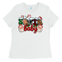 Santa Baby With Santa And Christmas Tree Cake Ladies Tee | Teevron