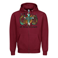 Burgundy with god all things are possible gemstone cross Zipper Hoodie - Jasminsmagicworld