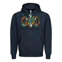 Navy with god all things are possible gemstone cross Zipper Hoodie - Jasminsmagicworld