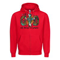 Red with god all things are possible gemstone cross Zipper Hoodie - Jasminsmagicworld