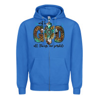 True Royal with god all things are possible gemstone cross Zipper Hoodie - Jasminsmagicworld