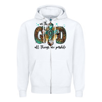 White with god all things are possible gemstone cross Zipper Hoodie - Jasminsmagicworld