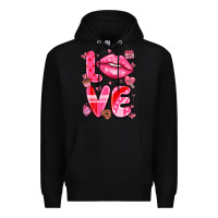 Black love with lips Premium Hoodie - LillyAllenDesigns