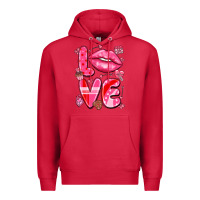 Cardinal love with lips Premium Hoodie - LillyAllenDesigns