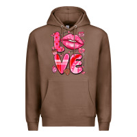Chestnut love with lips Premium Hoodie - LillyAllenDesigns