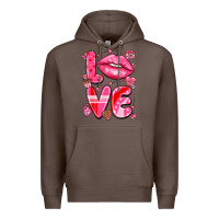 Coffee love with lips Premium Hoodie - LillyAllenDesigns