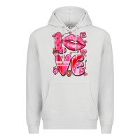 Dove Grey love with lips Premium Hoodie - LillyAllenDesigns