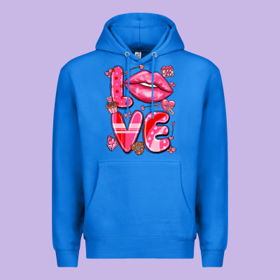 Love With Lips Premium Hoodie Designed By Lillyallendesigns