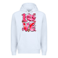 White love with lips Premium Hoodie - LillyAllenDesigns