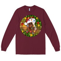 Burgundy Christmas horse Long Sleeve Tee - Artiststas