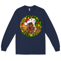 Navy Christmas horse Long Sleeve Tee - Artiststas