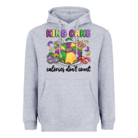 Heather Grey king cake calories don't count Heavyweight Hoodie - MaliasSmallBusiness