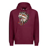 Burgundy indian headress Premium Hoodie - AdoDesignShop