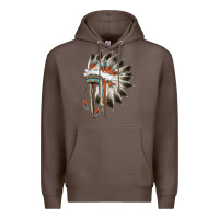 Coffee indian headress Premium Hoodie - AdoDesignShop