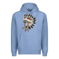 Colony Blue indian headress Premium Hoodie - AdoDesignShop