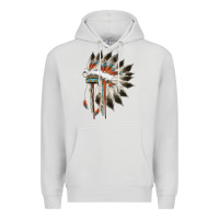 Dove Grey indian headress Premium Hoodie - AdoDesignShop
