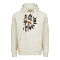 Oatmeal Heather indian headress Premium Hoodie - AdoDesignShop