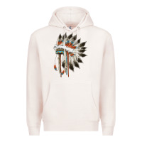 Pale Pink indian headress Premium Hoodie - AdoDesignShop