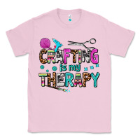 Bubblegum Pink crafting is my therapy Classic Tee - AdoDesignShop