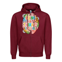 Burgundy going to therapy is cool Zipper Hoodie - NancyCooperArtShop