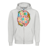 Dove Grey going to therapy is cool Zipper Hoodie - NancyCooperArtShop