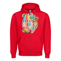 Red going to therapy is cool Zipper Hoodie - NancyCooperArtShop