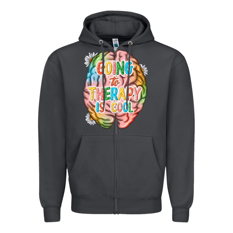 Going To Therapy Is Cool Zipper Hoodie by NancyCooperArtShop | Teevron