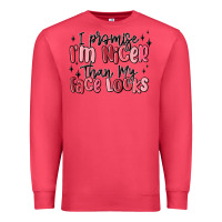 Cardinal i promise i'm nicer than my face looks Premium Sweatshirt - MaliasSmallBusiness