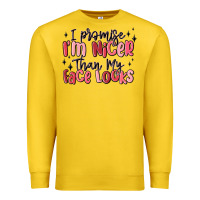 Lemon i promise i'm nicer than my face looks Premium Sweatshirt - MaliasSmallBusiness